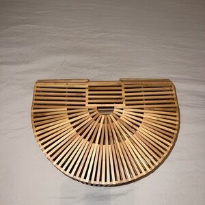 Boutique Bamboo Birdcage Beach Purse with Handles Vintage 70s Look